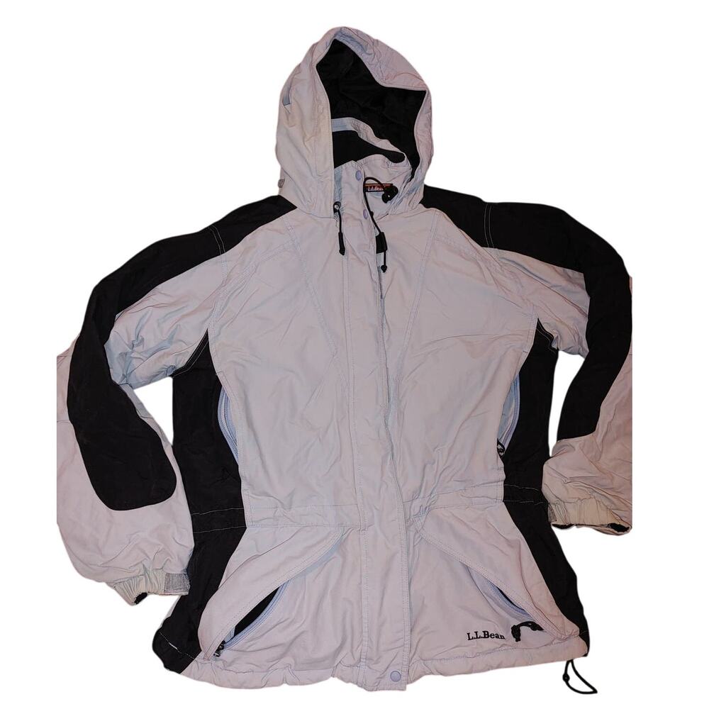 LL Bean Vintage Thinsulate Hooded Jacket Parka Coat Light Blue 0-RF98 Women's M